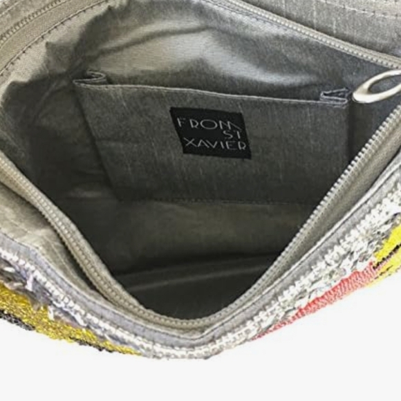 Rare - St. Xavier Social Icons  Rainbow Sequin Beaded convertible Clutch - Picture 3 of 5